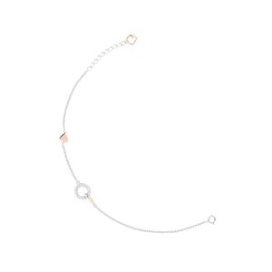 TOMEI Минималистичный браслет с бриллиантами, белое+розовое золото 585/14K