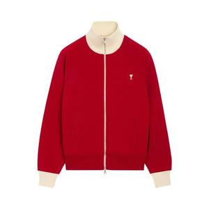 Свитшоты Ami Red Zipped Cotton Sweatshirt With De Coeur 'Руби Ред/Айвори'