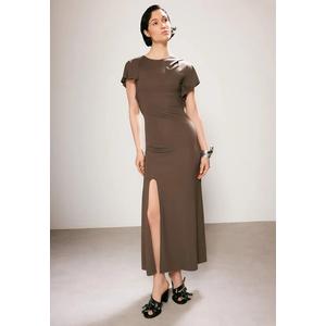Trendyol Studio Collection Хаки Bodycon Рукав-крыло Короткий рукав Эластичное трикотажное платье Twoss26El393
