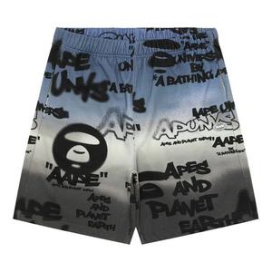 AAPE AAPEUNVS Unvs Шорты с граффити-принтом 'Серый/Фиолетовый'