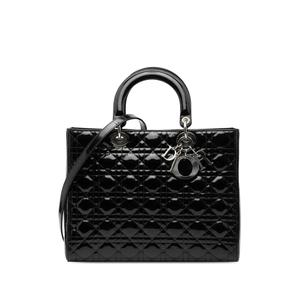 Большая лакированная сумка Cannage Lady Dior 2011