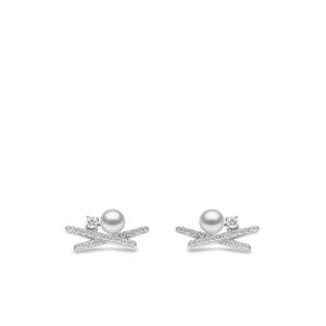 Серьги Sleek из белого золота с жемчугом и бриллиантами