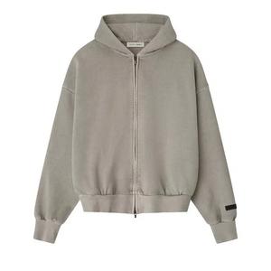 Молнии Fear of God Essentials Embroidered Classic Full Zip Hoodie 'Smoke Grey'