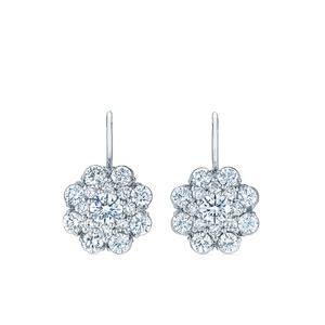 Серьги Cluster Double Halo из белого золота с бриллиантами