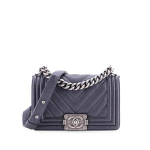 Маленькая сумка через плечо Boy Flap Bag Chevron Caviar