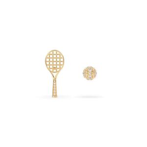 Пара серег-пусетов Racket & Ball Duo из вермей-желтого золота D/E-VVS/VS (0,37 ct TDW)