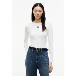 Узкая футболка с длинным рукавом с нашивкой - Tommy Jeans