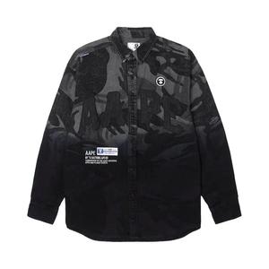 Рубашки и топы AAPE Moonface Patch Gradient Camo Shirt 'Black'