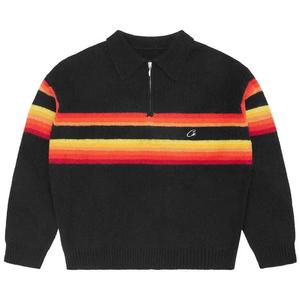 Топы Corteiz Gradient Half Knit Zip Pullover «Black»