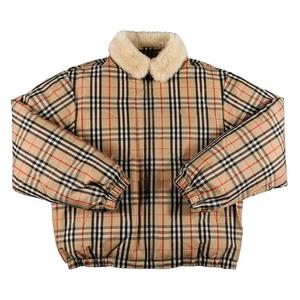 Пуховики Supreme x Burberry Shearling Collar Down Puffer Jacket In Beige