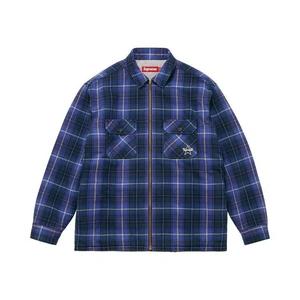 Фланелевая рубашка Flannels Supreme Thermal Lined Zip Up Flannel Shirt 'Blue'
