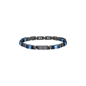 Maserati Jewels Мужской браслет из нержавеющей стали и керамики, 220 мм, синий и серый, JM221ATZ01 (регулируемый)