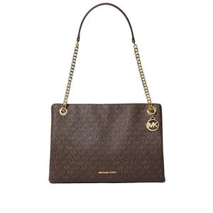 Christina Medium Signature Logo Messenger Bag - Коричневый