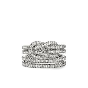 Серебряное кольцо Love Knot с бриллиантами