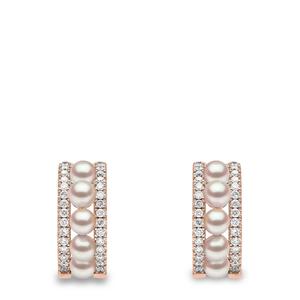 Серьги-кольца Eclipse Akoya из розового золота с жемчугом и бриллиантами
