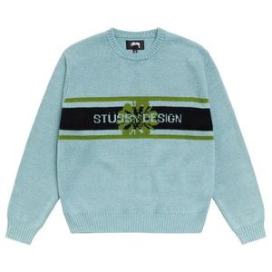 Свитеры Stussy Striped Hibiscus Sweater 'Пыльно-голубой'