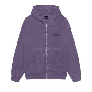 Толстовки на молнии Stussy Jumbo Zip Hoodie Pigment Dyed «Виноградный»