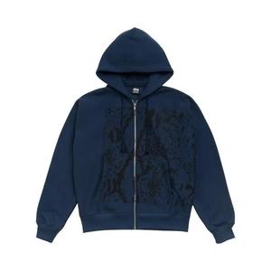Толстовки на молнии Stussy Snakeskin Zip Hoodie 'Темно-синий'