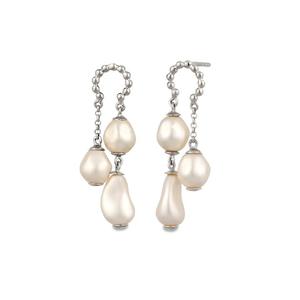 Серьги-гвоздики Swarovski® Baroque Pearl из серебра 925 пробы