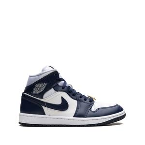Кроссовки Air Jordan 1 Mid Football Grey/White/Midnight Navy