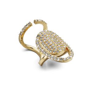Кольцо для ногтей Rebecca Crystal Generosity Gold Pinky