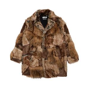 Пальто Supreme x MM6 Maison Margiela Patchwork Faux Fur Coat 'Коричневый'