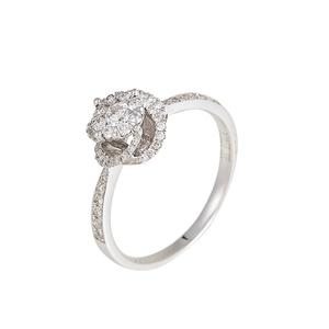 Кольцо с бриллиантом LITZ 18K Белое золото DR3791