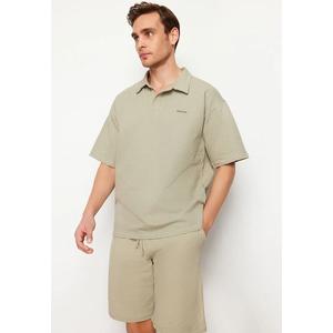 Премиальная футболка-поло с текстурой, вышивкой и oversized кроем TMNSS24PO00011