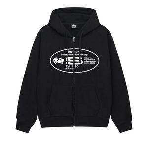 Толстовки Stussy Oval Corp. Худи на молнии 'Черный'