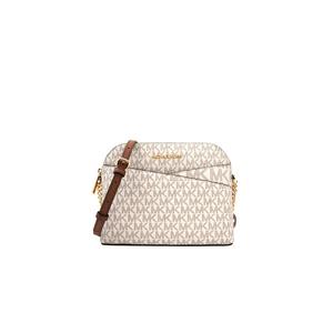 Женская дорожная сумка среднего размера Jet Set Travel с логотипом Dome Crossbody из ванили 35F1GTVC6B