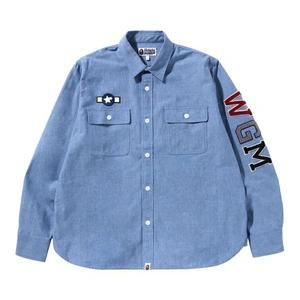 Рубашки на пуговицах BAPE Busy Shark Chambray Relaxed Fit Shirt 'Blue/Light Indigo'