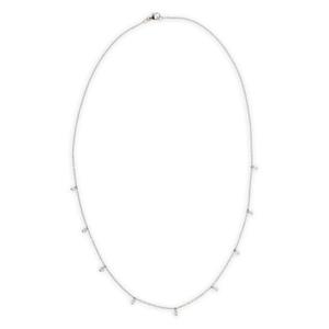 Колье с плавающими бриллиантами из белого золота 18K