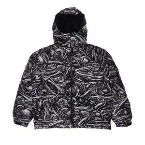 Пуховики Supreme H.R. Giger Jacquard Down Puffer Jacket «Black»