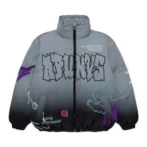 Куртки AAPE Moonface Gradient Graphics Down Jacket 'Grey'