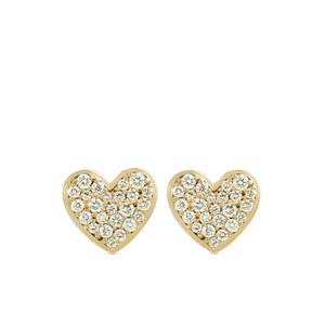 Серьги Caviar Heart из желтого золота с бриллиантами