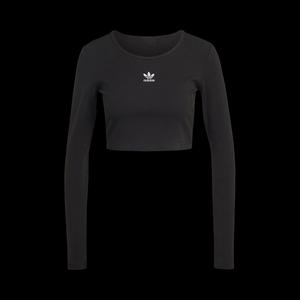 Футболки с длинным рукавом Adidas Essential Crop Long-Sleeve Tee 'Черный'