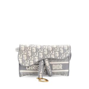 Поясная сумка Saddle Slim Pouch с вышитым логотипом из косой канвы