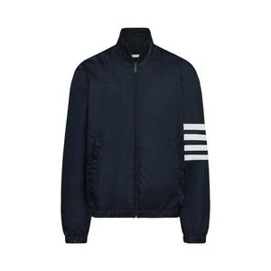 Спортивные куртки Thom Browne Куртка спортивная на молнии 4 Bar из блестящего рипстопа 'Navy'