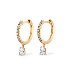 Серьги из желтого золота с бриллиантами