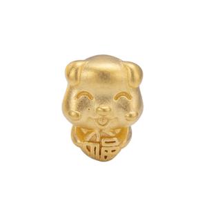 LITZ 999 (24K) Золотой брелок-талисман знака зодиака - Собака EPC1159 0,27г+/-