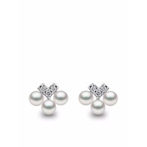 Серьги-гвоздики Sleek из белого золота с жемчугом и бриллиантами