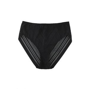 Черные полосатые прозрачные трусы больших размеров Tbbss25Cm00005