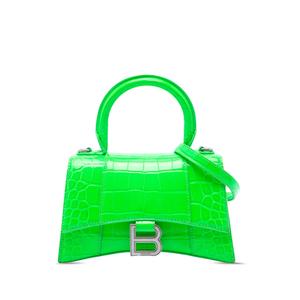 2021 Croc Embossed Calfskin Hourglass Top Handle Bag XS сатчел