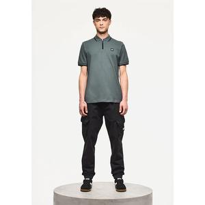 Мужское поло MENS CYCLONE/BLACK MONTI ZIP POLO WITH PARACHUTE DETAIL