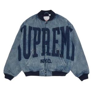 Джинсовые куртки Supreme Washed Knockout Denim Varsity Jacket 'Washed Blue'