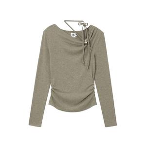 Топ со сборками и бусинами