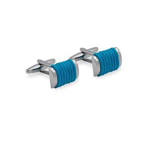 Запонки Caribe Blue с ребристой текстурой