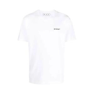 Топы Off-White Wave Outline Diag Slim Short-Sleeve Tee 'Белый/Черный'