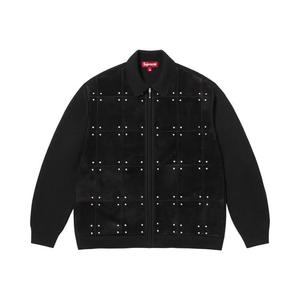 Кардиганы Supreme Studded Suede Zip Up Cardigan 'Черный'