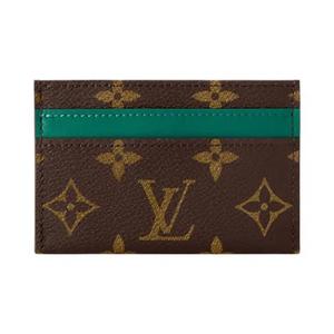Кошельки Louis Vuitton Double Card Holder «Борнео-зеленый/Коричневый монограмма канвас»